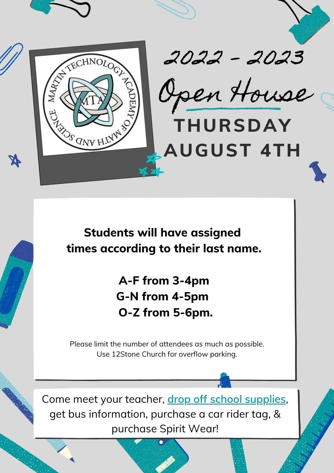 2022 - 2023 Back to School Open House